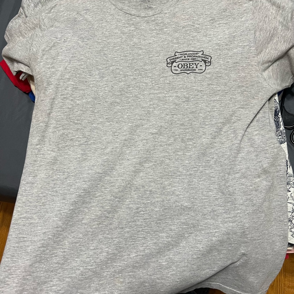 Obey Heather Gray Logo Tee